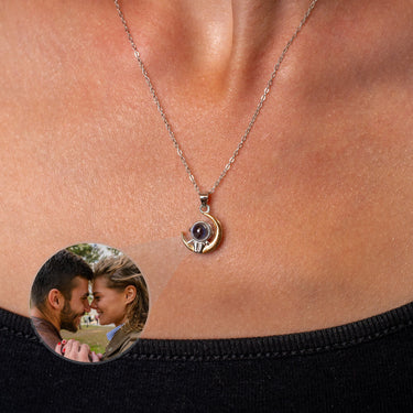 Stellar Photo Necklace Photo Personalised Necklace - Photo Necklace - Photo Projection Necklace Necklace Silver Brother & Sisters